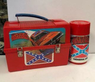 Vintage 1981 Aladdin The Dukes Of Hazzard Plastic Lunchbox Complete W/ Thermos