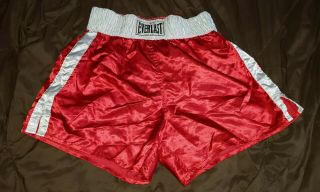 Everlast Skinners Polyester Satin Shiny Vintage Usa Boxing Trunks Shorts Large