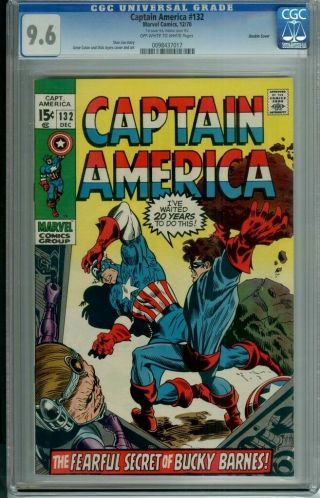 Captain America 132 Cgc 9.  6 Oww Pages Double Cover Stan Lee Rare Only 5 In 9.  6