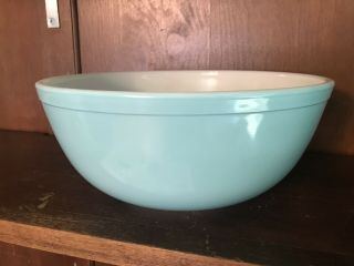 Vintage Pyrex 404 Turquoise Aqua Blue 4 Quart Mixing Nesting Bowl 1950s 3