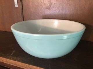 Vintage Pyrex 404 Turquoise Aqua Blue 4 Quart Mixing Nesting Bowl 1950s 5