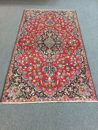 On Great Hand Knotted Persian Rug Classic Traditional Carpet Floral Red 4x7