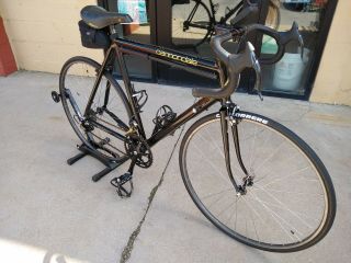 Vintage Cannondale Black Lightning Road Bicycle Cinelli Saddle Dia Compe