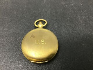 Vintage Wwii World War 2 Us Army Military Brass Pocket Compass