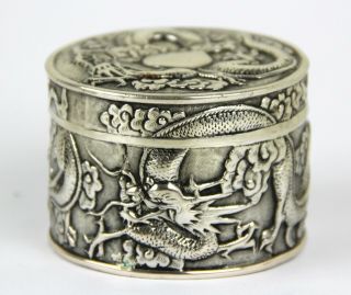 Very Fine Chinese Export Silver Box - W.  A Mark - Canton 1845 - 1900