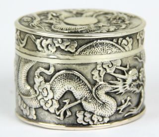 VERY FINE CHINESE EXPORT SILVER BOX - W.  A MARK - CANTON 1845 - 1900 3