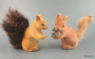 Squirrel X 2 Wagner 1970s And Max Carl 1950s Monkey Label Flocked Kunstlerschutz