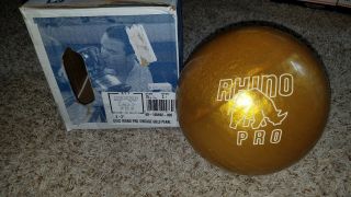 Brunswick Gold Rhino Pro Vintage Series 15 Pound Bowling Ball 2 - 3 " Pin