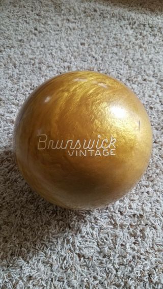 Brunswick Gold Rhino Pro Vintage Series 15 Pound Bowling Ball 2 - 3 