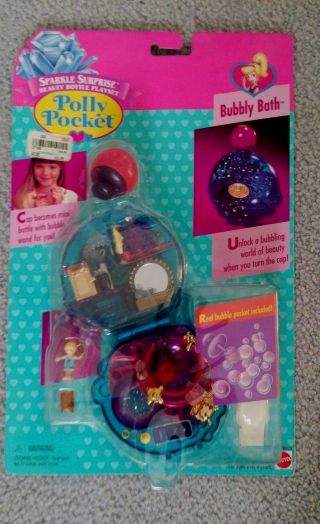 Vintage Polly Pocket Sparkle Surprise Bubbly Bath Compact 1996 Htf