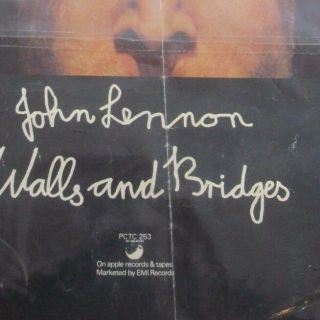 RARE 1974 VINTAGE JOHN LENNON APPLE RECORDS ALBUM WALLS AND BRIDGES POSTER 3