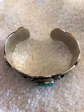 Vintage Gary Reeves Navajo Turquoise Sterling Silver Signed Concho Bracelet Cuff 8