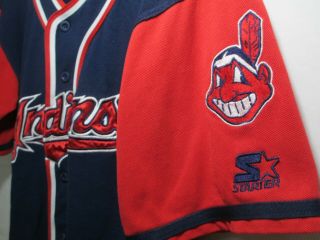 Rare Vintage Cleveland Indians Mens Jersey Chief Wahoo Stitched Starter Size L