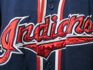 Rare Vintage Cleveland Indians Mens Jersey Chief Wahoo Stitched Starter Size L 4