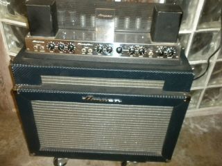 1966 Vintage Ampeg B - 12 - Xt Portaflex Fliptop Blackface Fender Twin Challenger