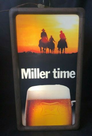 VINTAGE Miller High Life BEER lighted SIGN MOTION Rotating on tap RARE Bar Cave 5