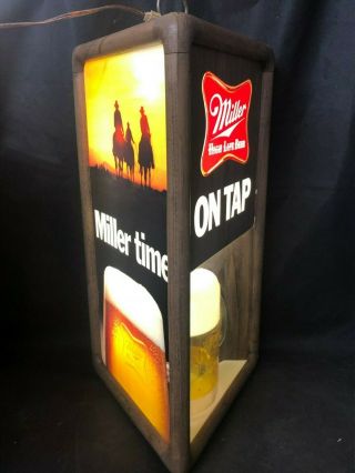 VINTAGE Miller High Life BEER lighted SIGN MOTION Rotating on tap RARE Bar Cave 6