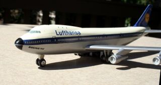 Vintage Schuco Germany 1025 Lufthansa Boeing 747 Airplane Near 3