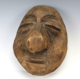 Vintage Nw Coast First Nations Alaskan Inuit Carved Cedar Wood Mask Wall Hanging