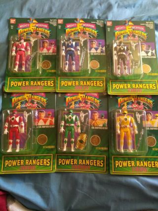 1994 Vintage Mighty Morphin Power Rangers Auto Morphin Complete Set Bandai
