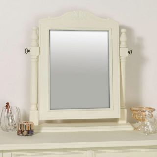 Cream Painted Tabletop Vanity Swing Mirror Vintage French Shabby Chic Bedroom