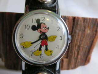 Mickey Mouse Vintage Walt Disney Production Wind Up Runs Rp3