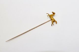 A Pretty Antique Victorian 15ct 625 Yellow Gold Heavy Horse Stick Pin 13842