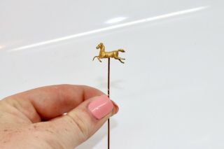 A Pretty Antique Victorian 15ct 625 Yellow Gold Heavy Horse Stick Pin 13842 4
