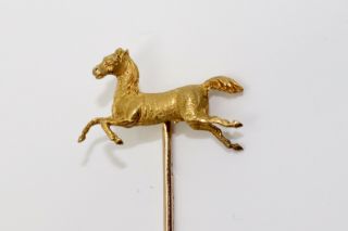 A Pretty Antique Victorian 15ct 625 Yellow Gold Heavy Horse Stick Pin 13842 5