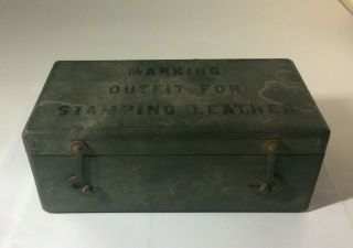 Wwii Marking Outfit For Stamping Leather - 3/8 " - Brass - Saddles Harnesses Etc