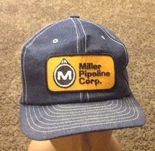 Vintage Miller Pipeline Corp.  Louisville Mfg.  All Denim Snapback Trucker Hat