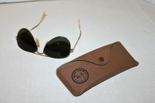 Vintage Bausch Lomb B&l Ray Ban 1/10 12k Gf Aviator Sunglasses W/ Case