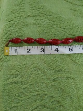 Vintage Chinese Red Carved Faux Cinnabar Bead 25 