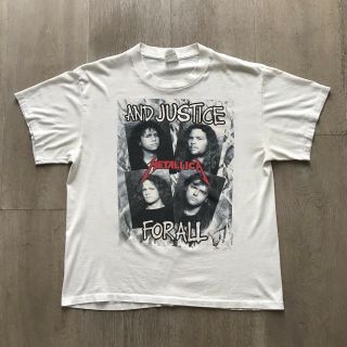 Vintage 80s 90s Metallica And Justice For All T - Shirt Xl