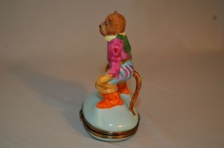 Vintage Limoges French Figural Trinket Box – Standing Cat in Old English Clothes 4