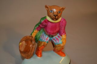 Vintage Limoges French Figural Trinket Box – Standing Cat in Old English Clothes 5