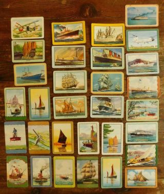 Sc9 31x Vintage 1950s Ships & Planes 30x Plain Back 1x Coles Swap Cards