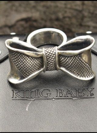 King Baby Studio Sterling Silver Ladies Large Bow Ring - Nwot