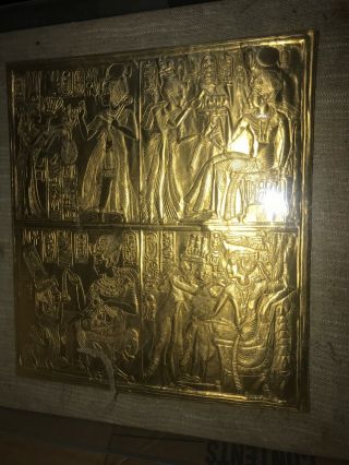 1976 Gold Plated Vintage Egyptian King Tut Plaque