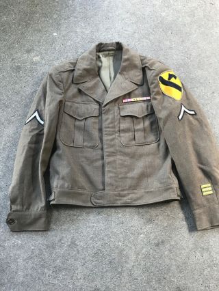 Ww2 Us 1st Cavalry Division Ike Jacket Bronze Star (d577