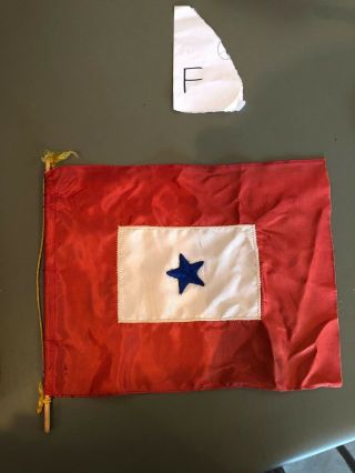 Vintage Ww 2 Son In Service 1 Blue Star Window Flag Rare Army Navy Usa Banner