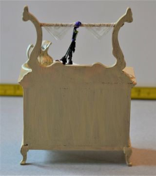 Wash Stand Hand Painted Dollhouse Miniature Roombox 1:12 Artist OOAK Vintage 4