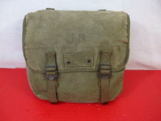 Wwii Era Us Army/usmc M1936 Canvas Musette Bag - Od Green Color 1945 -
