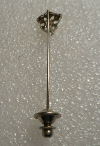 Vintage 14K White Gold Stick Pin With Diamond & Blue Sapphire Stones 3