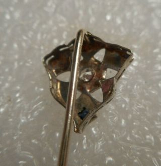 Vintage 14K White Gold Stick Pin With Diamond & Blue Sapphire Stones 4