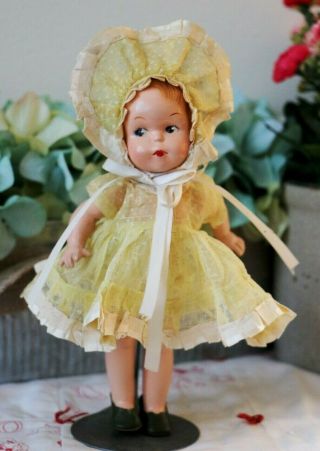 Composition Doll Effanbee Rare 1938 - 41 " Betty Butin - Nose " Organdy Dotted Swiss