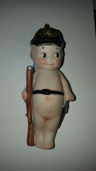 Adorable All Bisque Kewpie Soldier - 3 Days Only
