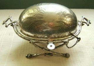 English Silverplate Elaborate Covered Butter Aesthetic