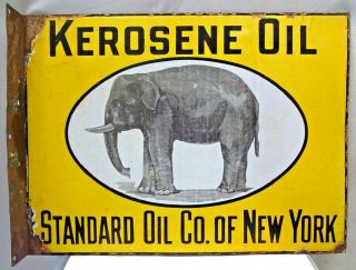 Standard Oil Co Of York Kerosene Advertise Sign Vintage Enamel Porcelain Old