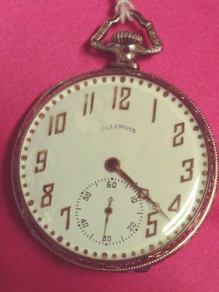 Vintage Illinois Watch Co Pocket Watch A.  Liucolu 2954797 12s 21j (w - 61)